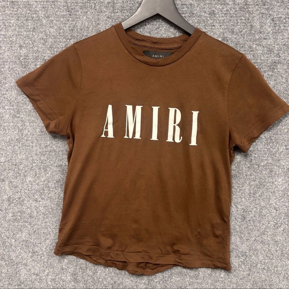 wmns amiri womans brown logo Tee size XS